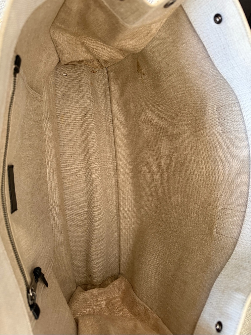 Authentic Saint Laurent Canvas Rive Gauche Tote in Ivory and Black - Picture 11 of 17